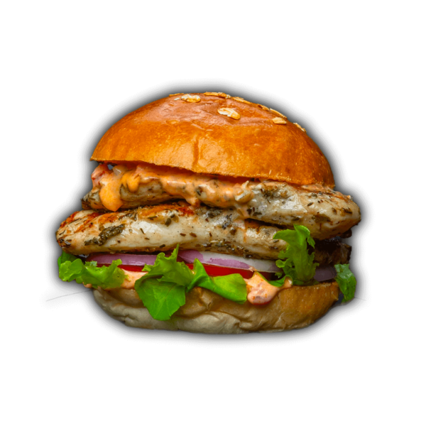 The Tender Chick, grilled chicken breast burger, served at Big Boys’ Burger Club in Kamala, Patong and Rawai Beach