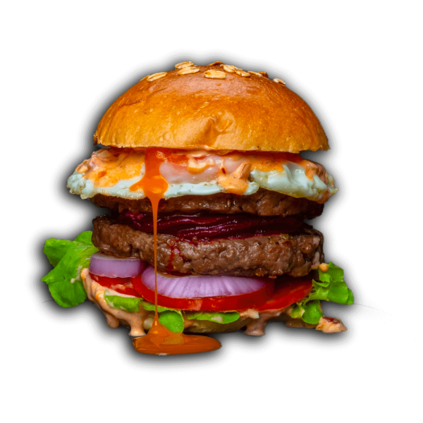 The Croc Dundee, beef, pickled beetroot, fried egg burger, served at Big Boys’ Burger Club in Kamala, Patong and Rawai Beach